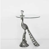 Vitale Silver 61 x 40 cm Tavuskuşu Sehpa