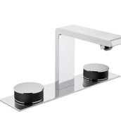 VitrA Memoria A4231558 Lavabo Bataryası, 3 Delikli Lavabolar Için, Krom/Siyah
