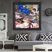 Vivense Graffiti Yağlı Boya Dokulu Ahşap Tablo