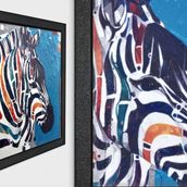 Vivense Zebra Yağlı Boya Dokulu Ahşap Tablo