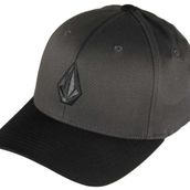 Volcom Erkek Tam Taş Flexfit Streç Şapka, Asfalt Siyahı - Yeni, S