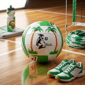 Voleybol Topu Antrenman ve Maç Topu Yeşil Desenli | Dayanıklı Sentetik Deri