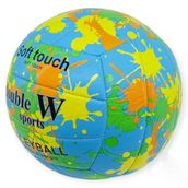 Voleybol Topu Sprey Desenli Soft Touch Dikişli 280 Gr - Mavi