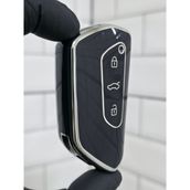 Volkswagen Golf 8 Caddy Polo Smart Nano Anahtar Kılıfı Siyah Gümüş - Siyah - Gümüş