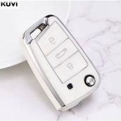 Volkswagen T-Cross Beyaz-Silver Anahtar Kılıfı - Şeffaf