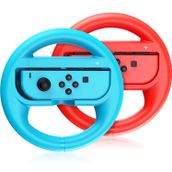 VOYEE Nintendo Switch Tekerleği ile Uyumlu Direksiyon Simidi, Aile Kullanım Aksesuarları Switch JoyCon Kontrol Cihazları ile Uyumlu, 2 Paket (Mavi ve Kırmızı)