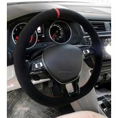 Vw Caddy 2004-2020 Uyumlu Dikmeli Direksiyon Kilifi Alkantara Kirmizi Yuzuklu