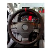 VW Golf 5 Dikmeli Direksiyon Kılıfı Alkantra Karbon Kırmızı