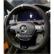 Vw Polo 2017 Uyumlu Nubuk Direksiyon Kılıfı Dikme Alcantara-carbon Gri Yüzüklü