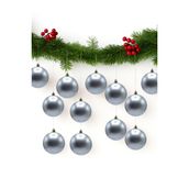 Waldern Yılbaşı Çam Ağacı Süsü Gümüş 4 cm Mat 12li Cici Top