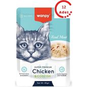 Wanpy 12x85 FR Pouch Tavuklu Morina Balıklı Yaş Kedi Maması