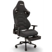 Warrior Kratos Jet Black - Ayak Uzatmalı Profesyonel Bilgisayar Sandalyesi