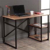 Webreyon35 Metal Çalışma Masası Ofis Bilgisayar Laptop Masası 50x120 cm Ceviz - Y: 71 cm D: 71 cm G: 120 cm - Meşe