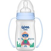 Wee Baby 250 ml Klasik Plus Geniş Ağızlı Kulplu PP Mavi Biberon