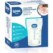 Wee Baby Anne Sütü Saklama Poşeti 20 Adet BPA İçermeyen Dondurucuya Uygun 200 ml