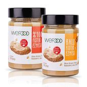Wefood 300 gr Şekersiz %100 Yerfıstığı Ezmesi + 300 gr Ballı Fıstık Ezmesi