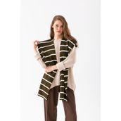 Wega Moda Kare Çizgili Parçalı Patchwork Atkı - Spor Triko Örme Omuz Atkısı | Unisex Boho Şal - Atkı
