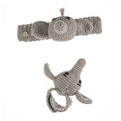 WellGro Cuddly Amigurumi Gri Fil Çıngıraklı Bileklik Oyuncak