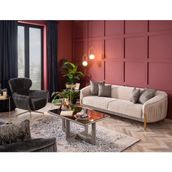 Weltew Home Florya Koltuk Takımı 3+1 Krem-Gri