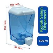 Wespa 500 ml Plastik Şeffaf Köpük Sabun Dispenseri