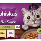 Whiskas Pouch Pure Delight Jöle İçinde Tavuklu ve Somonlu 4x85 GR Yetişkin Kedi Konservesi