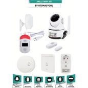 Wifi Akıllı Ev Otomasyon Seti -Kamera + Priz + Alarm + Dedektör + Uygulama Kontrollü Güvenlik Sistemi - Beyaz