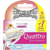 Wilkinson Sword Quattro Kadın Tıraş Bıçağı 3+1 Yedek Kartuşu