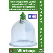 Wintoup #hacamat Vakumlu Hijyenik Dayanıklı Şeffaf Tıbbi Malzeme Kaliteli 100 Adet 5 Numara Hacamat Kupası - Çok Renkli