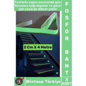 Wintoup Karanlıkta Parlayan Acil Durum Çıkış Merdiven Kenar Esnek Güçlü Yapışkan Fosfor Bant 2 Cmx4 Mtr 3 Ad