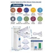 Witali Şarjlı Taşınabilir Portatif Sessiz Mesh Nebulizatör - Yetişkin ve Çocuk Uyumlu | 2 Yıl Garanti