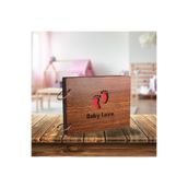 Wolawood Ahşap Baby Love Fotoğraf Albümü Özel Tasarım, Doğal Kapaklı, Bebek Anı Defteri, Hatıra Hediye Albüm