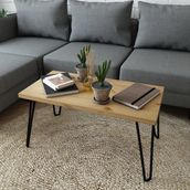 Woodesk CPT2859-80 Natural Tarz Masif Ağaç 80x40 cm Orta Sehpa