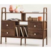 Woodesk CPT4687-140 Fuerte Masif Ahşap 140x115 CM Ceviz Renk Dolap