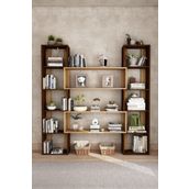 Woodesk CPT6013-200 Ceviz Dublin Masif Ağaç 190x200 cm Kitaplık