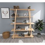 Woodface Soft Doğal Ahşap Kitaplık
