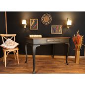 Wooding 120 cm Siyah Ceviz Tek Çekmeceli Masif Çalışma Masası