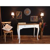 Wooding Mobilya 120 cm Çekmeceli Masif Beyaz Naturel Dresuar - Beyaz - Naturel