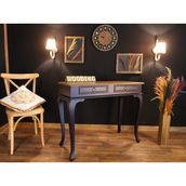 Wooding Mobilya 120 cm Çekmeceli Masif Lacivert Naturel Dresuar - Lacivert - Naturel