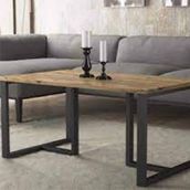Wood'n Love Ada Metal Ayaklı Atlantik Çam-Siyah Orta Sehpa