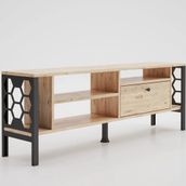 Wood'n Love Hera Atlantik Çam-Siyah 140 cm TV Ünitesi