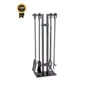 WOODSHUT 5 Li I?thal Lüx Ithal Siyah Şömine - Soba Maşa Takımı Aksesuar Seti SGSS-38018