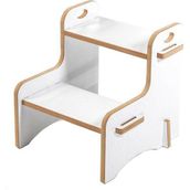 Woody Life Woodylife Montessori Ahşap Basamak Tabure Çocuk Bebek Banyo Wc Lavabo Merdiven Yükseltici Eğitici Kaymaz - Beyaz