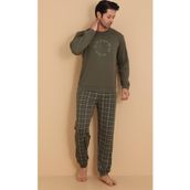Wordex FLKN 7003 İnterlok Kışlık Ekose Pijamalı Erkek Pijama Takımı