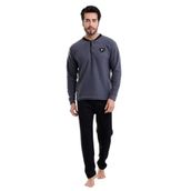 Wordex Flkn 7202 Polar Kışlık Erkek Ev Pijama Takımı Uyku Takımı (Bordo, M)