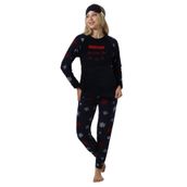 Wordex Fwn 5009 Peluş Welsoft Polar Kışlık Yumoş Kadın Pijama Takımı Lacivert (Lacivert, S)