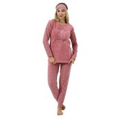 Wordex Fwn 5018 Peluş Welsoft Polar Kışlık Yumoş Kadın Pijama Takımı (Soft Pembe, S)