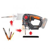 Worx WX550.9 20 V Akü Dahil Değildir Profesyonel Dekupaj ve Tilki Kuyruğu Testere