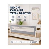 Wumboo 180 Cm Yatak Bariyeri - Mega Boy Güvenlik Bariyeri Koruyucu Bariyer,Bebek Bariyeri Büyük Boy-Gri