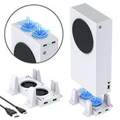 Xbox Series S ile Uyumlu Soğutma Standı, YUANHOT Çift Amaçlı Soğutma Fanı Soğutucu Sistemi Dock İstasyonu Aksesuarları, 3 Kademeli Ayarlanabilir Hız ve 2 Ekstra USB Bağlantı Noktası (Yalnızca Xbox