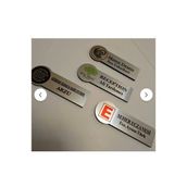 Yaka Kartı Metal Kişiye Özel Baskılı 5 Adet (Klinik-Eczane-Cafe-Okul) - Gümüş
